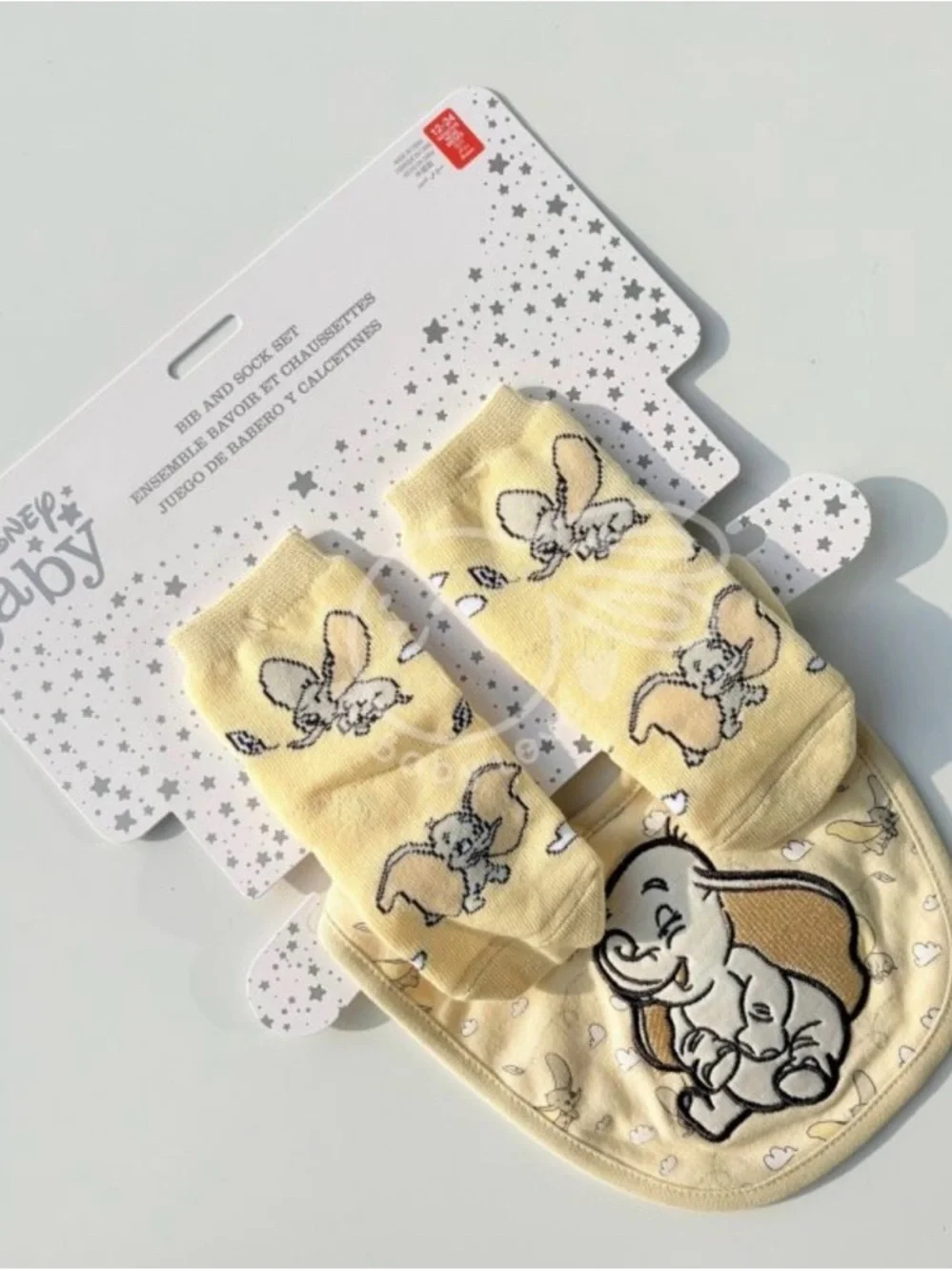 Disney Baby Yellow Dumbo Bib and Sock Set